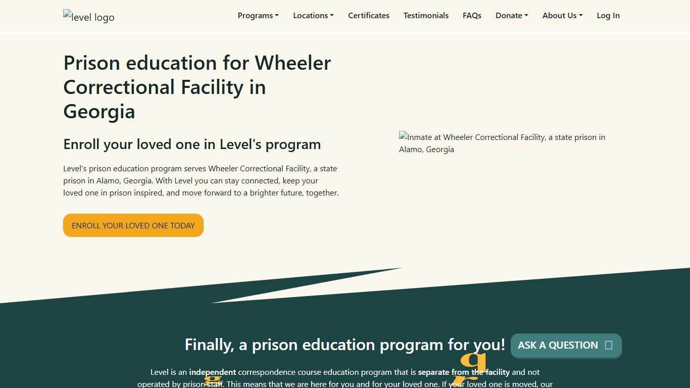 Prison Education For Wheeler Correctional Facility - Level